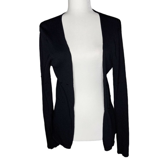 EVELYN Womens Black Cardigan‎ Knit Sweater Size L - Picture 7 of 8